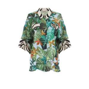 CCQNNED-00 Printed Shirt With Flared Sleeves