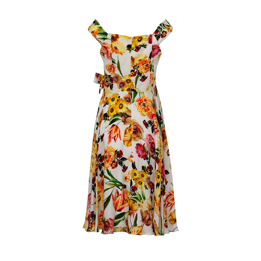 225003-01 Off-Shoulder Floral Dress - V. Zoulias Collection