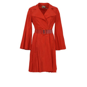CFC0091276003-00 Double-Breasted Flared Red Raincoat