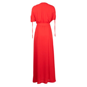 2192-0732-01 V-Neck Maxi Red Dress