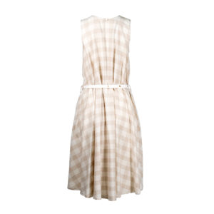 2192-0741-01 Checkered Midi Beige Dress
