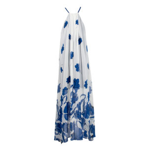 2192-0758-02 Printed Maxi Dress With High Slit