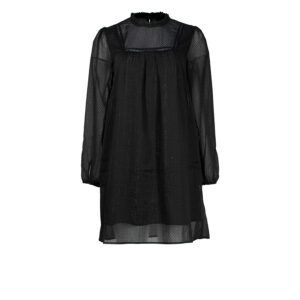 20222085B-00 Black Mini Dress With Metal Sheen