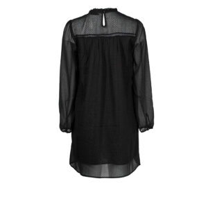 20222085B-01 Black Mini Dress With Metal Sheen