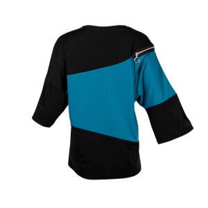 X20-150-01 Blue And Black Asymmetric Shirt