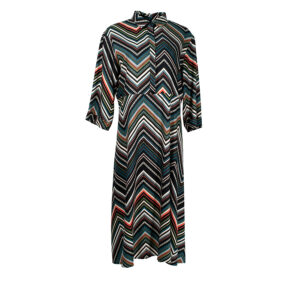 221020-00 Chevron Pattern Midi Shirt Dress