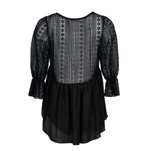 X20-180-01 Black Lace Shirt With Peplum