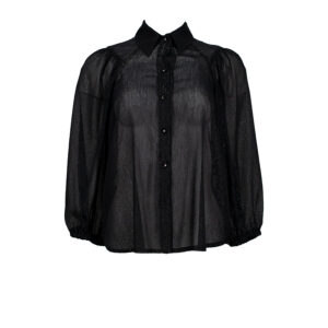 210020-00 Semi-Transparent Sparkly Black Shirt
