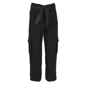 220-629-00 Black Cargo Pants With Belt