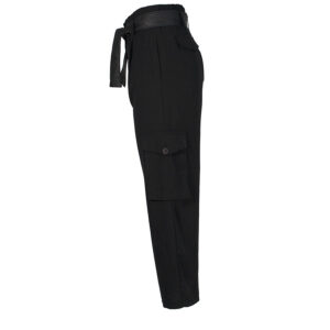 220-629-02 Black Cargo Pants With Belt