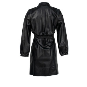 CFC0099582003-01 Faux-Leather Black Waisted Dress