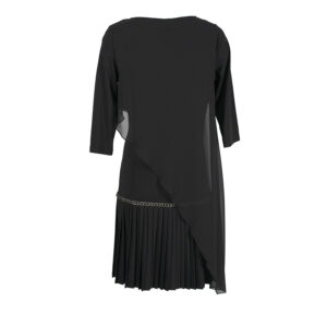 X20-190-01 Black Mini Dress With Tunic And Chain