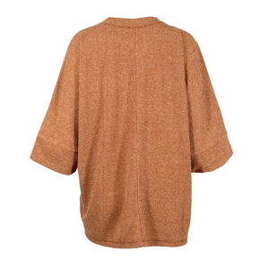 X20-315-01 Oversized Brown Knit Sweater With Pocket