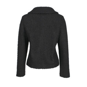 203520_BLK-01 Black Boucle Jacket With Flowers