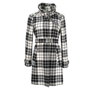 457066-00 Black And White Checkered Coat