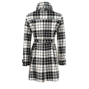 457066-01 Black And White Checkered Coat