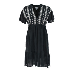 072.50.01.041_BLK-00 Boho Style Embroidered Black Dress