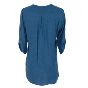072.80.01.020-01 V-Neck Loose-Fit Blue Shirt