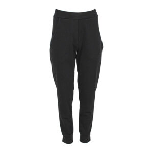 2103007_BLK-00F Black Cotton Track Pants With Zippers