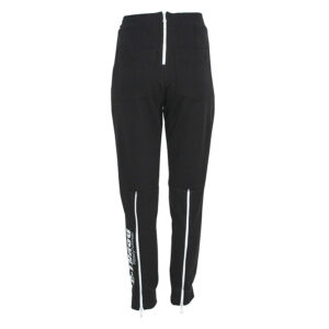 2103007_BLK-01F Black Cotton Track Pants With Zippers