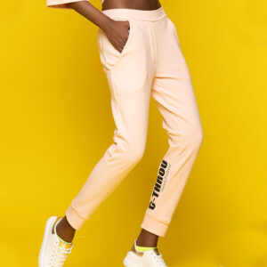 2103007_PNK-mdl Pink Cotton Track Pants With Zippers