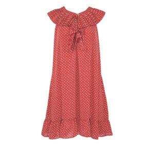 21123037-00 Straight Line Red Printed Dress