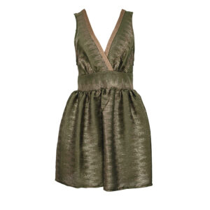 AFV2PBV-00 Green Puffy Mini Dress