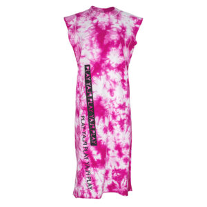 DF21552-00 Pink Tie-Dye Midi Athleisure Dress