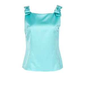 072.40.02.001_BLU-00 Blue Satin Top With Bows by V. Zoulias