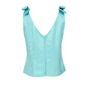 072.40.02.001_BLU-01 Blue Satin Top With Bows by V. Zoulias