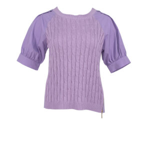 E.11.1004_PRP-00 Purple Knit Shirt With Long Back