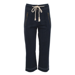 E.11.1500_BLU-00 Blue Short Trousers With Rope Belt