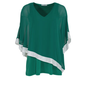 K21-185_GRN-00 Green One-Sleeve Tunic Shirt