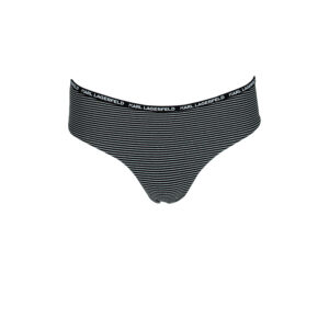 KL21WBT04-00 Black-Silver Striped Bikini Slip