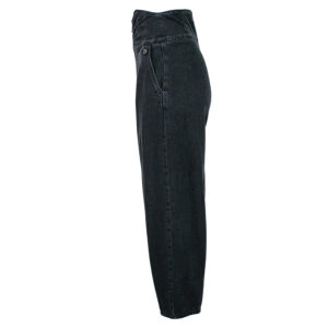 P585R016-02 Black High-Waist Baggy Jeans