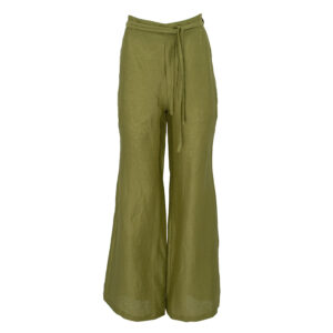 2103021-00 Olive Linen Flared Pants