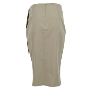 211-650-01 Beige Wrap-Style Midi Skirt