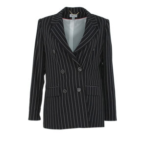543008-00 Black Double-Breasted Striped Jacket