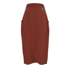 560061-01 Brown High-Waist Midi Skirt