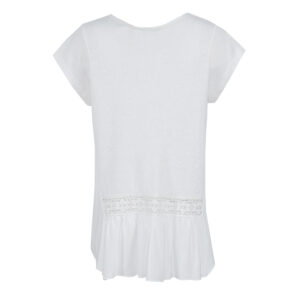 K21-130_WHT-01 White Shirt With Lace And Peplum