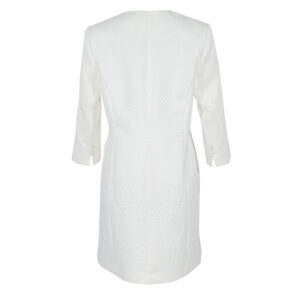 527000-01 White Textured Midi Coat