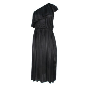 7221290202002-00 Zebra Black Satin Dress