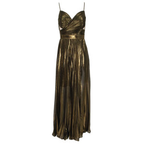 073.50.03.015-00 Pleated Bronze Dress With Belt Forel