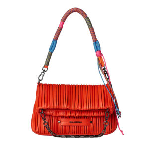 220W3010_584-00 K/Kushion Red Tote With Braided Handle Karl Lagerfeld