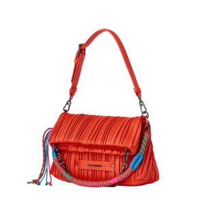 220W3010_584-01 K/Kushion Red Tote With Braided Handle Karl Lagerfeld