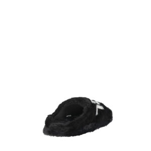 KL40220_WF0-02 Kasa Karl Logo Black Faux-Fur Slipper Karl Lagerfeld