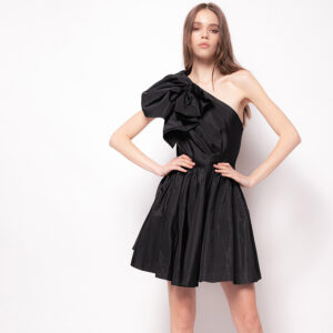 1N13JW8173_Z99-mdl Giuggiolo Μαύρο Κοντό Έξωμο Φόρεμα Pinko