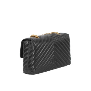 1P22KCY7TA_Z99-01 Lady Love Puff V Quilt Μαύρη Καπιτονέ Τσάντα Pinko