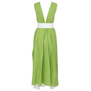 2216007-01 Chloe Πράσινο Πουά Maxi Φόρεμα C-Throu