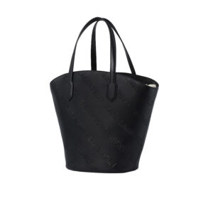 221W3025_999-01 Μεγάλη Μαύρη Τσάντα Με Διάτρητο Logo Karl Lagerfeld